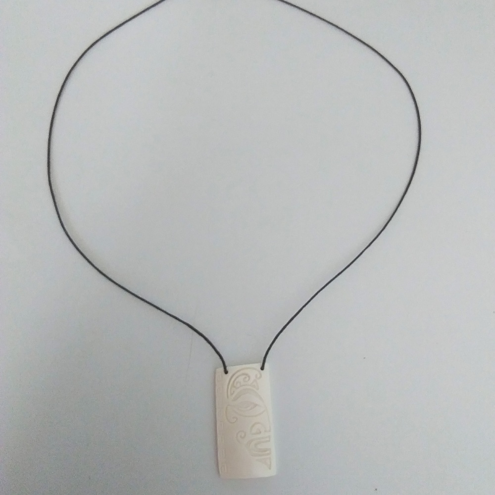 Ivory-like Rectangular Necklace
